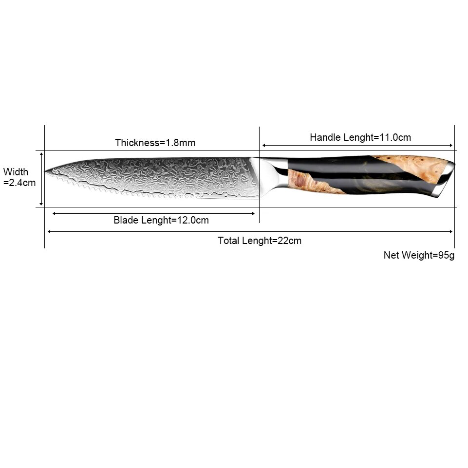 Kiba Damascus Steak Knife Bundle