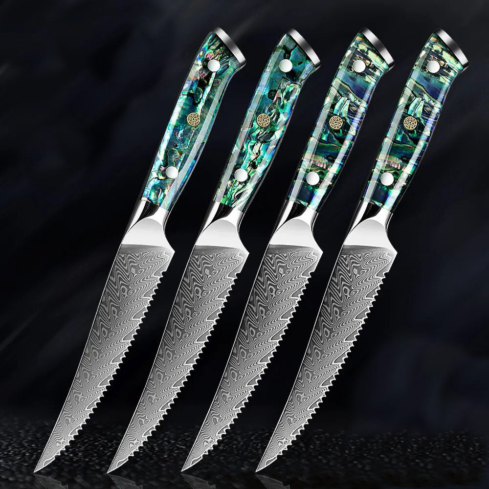 Aonami Damascus Steak Knife Bundle