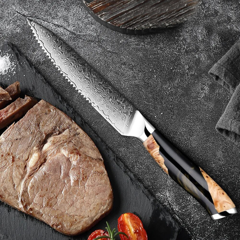Kiba Damascus Steak Knife Bundle