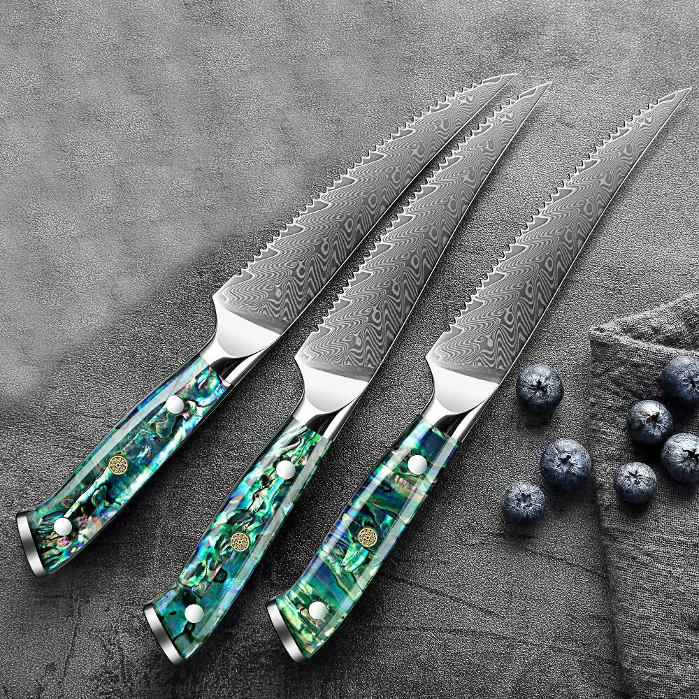Aonami Damascus Steak Knife Bundle