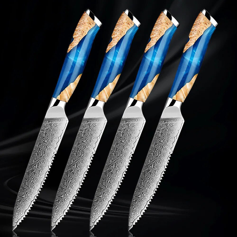 Umi Damascus Steak Knife Bundle